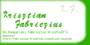 krisztian fabriczius business card